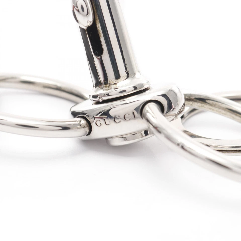 GUCCI Web Stripe KeyChain 804040JAAG1 8942 canvas leather metal Red Green NEW - Image 3 of 3