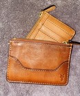 Frye Logan Light Cognac Brown Leather Zip Card Case Wallet with Hidden Key Ring — photo 10