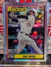 Zac Veen 1990 Foil Rookie RC 2025 Topps Update Series Card #U90-34 Rockies