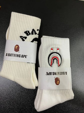 BAPE A Bathing Ape White Socks 2 Pairs Set St...