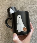 Pottery Barn Scary Squad Halloween Ghost Mugs Set Of 2 Black Stoneware Mugs GC+ — photo 5