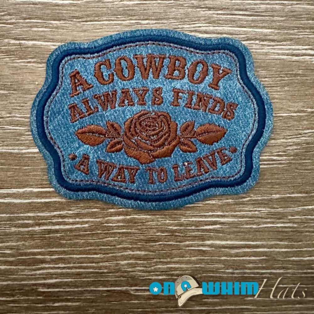 Cowboys Always Leave Iron-On Leather Patch