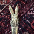 Antique Solid Cast Brass Figural Rabbit Letter Opener Rare 12" — photo 2