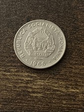 1966 Romania 15 Fifteen Bani Beautiful Actual Coin TC498*