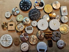 Lot of Old Watch Movements and Parts