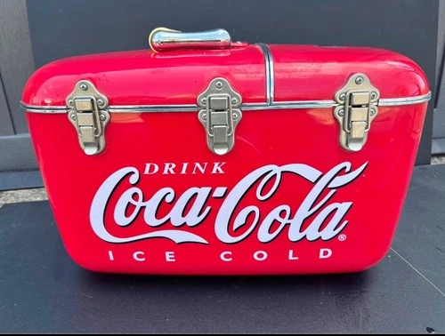 Vintage Coca-Cola Collectable Cooler w/ Radio + CD Player - Works Great!