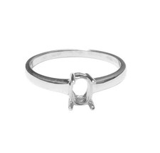 925 Sterling Silver Oval Semi-Mount Ring Blank 4x6  10x12mm Solitaire Ring Settin