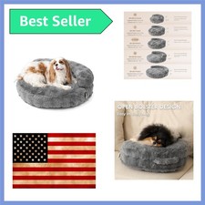 Soft Cat Couch Bed for Indoor Cats, Fluffy Small Dog Bed with Removable Washa...