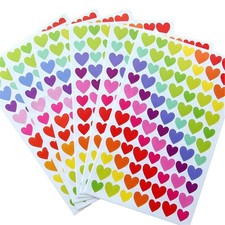 18 Sheets 1512 Pcs Colorful Heart Shape Self Adhesive Stickers, for Scrapbook...