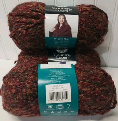 Loops and Threads Country Loom Yarn Super Bulky ''Falling Leaves''  3 Skeins 