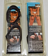 2pr Sportsheets Sports Cuffs Black Adjustable Restraints Hand Ankle thigh Collar
