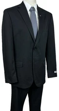 DKNY Men’s Suit 42R Jacket 35x32 Pants Black Modern Fit 2-Piece NWT