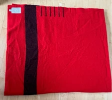 Hudson’s Bay Point Blanket 6 pt  Red Black Stripe 100% Wool Queen 90x100 England