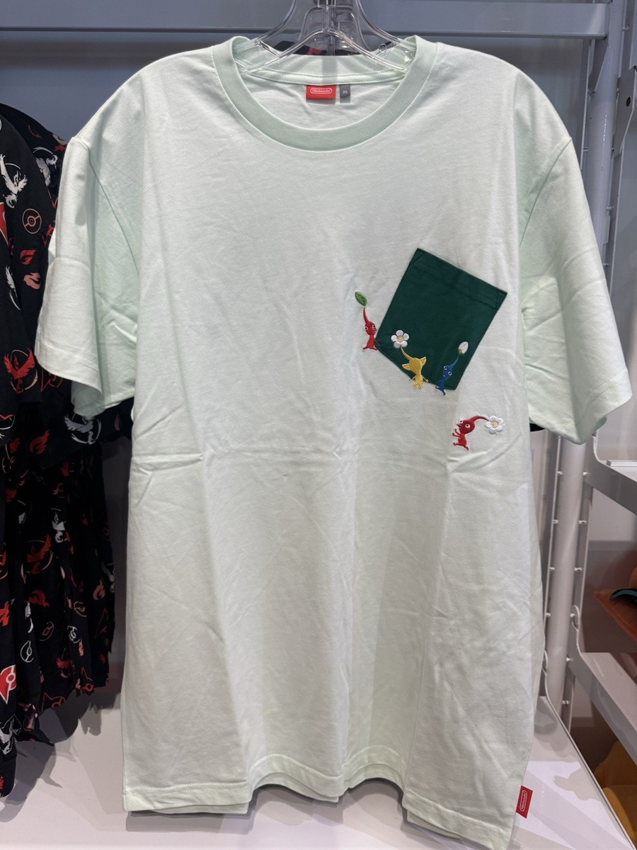 Nintendo NY Pikmin Collection Offset Pocket T-Shirt NWT Red Yellow