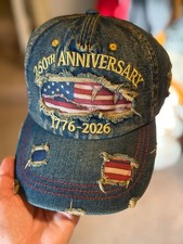 USA 250th Anniversary Distressed Cap, 1776-2026 Commemorative American Hat