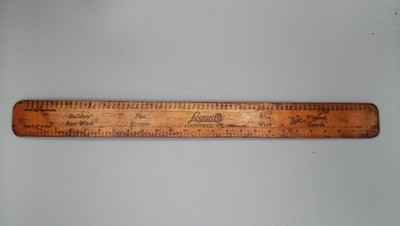 Vintage Architect Scales Engineering Wooden Ruler advertising Logan Co.