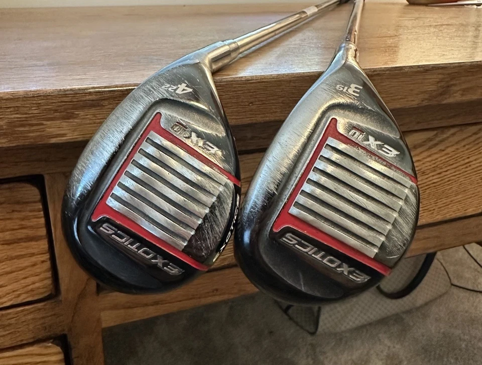 Tour Edge Exotics EX10 3 & 4 Hybrids Regular Flx Shaft 19 & 22 Degree Golf Clubs - Image 2 of 4