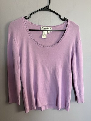 VTG 90s Joseph A. Qu'est-ce que c'est Silk? Purple top 3/4 sleeves Gilmore Girls