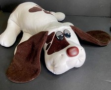 Vintage 1985 Pound Puppies Large Plush Dog White Brown 18  Tonka Korea