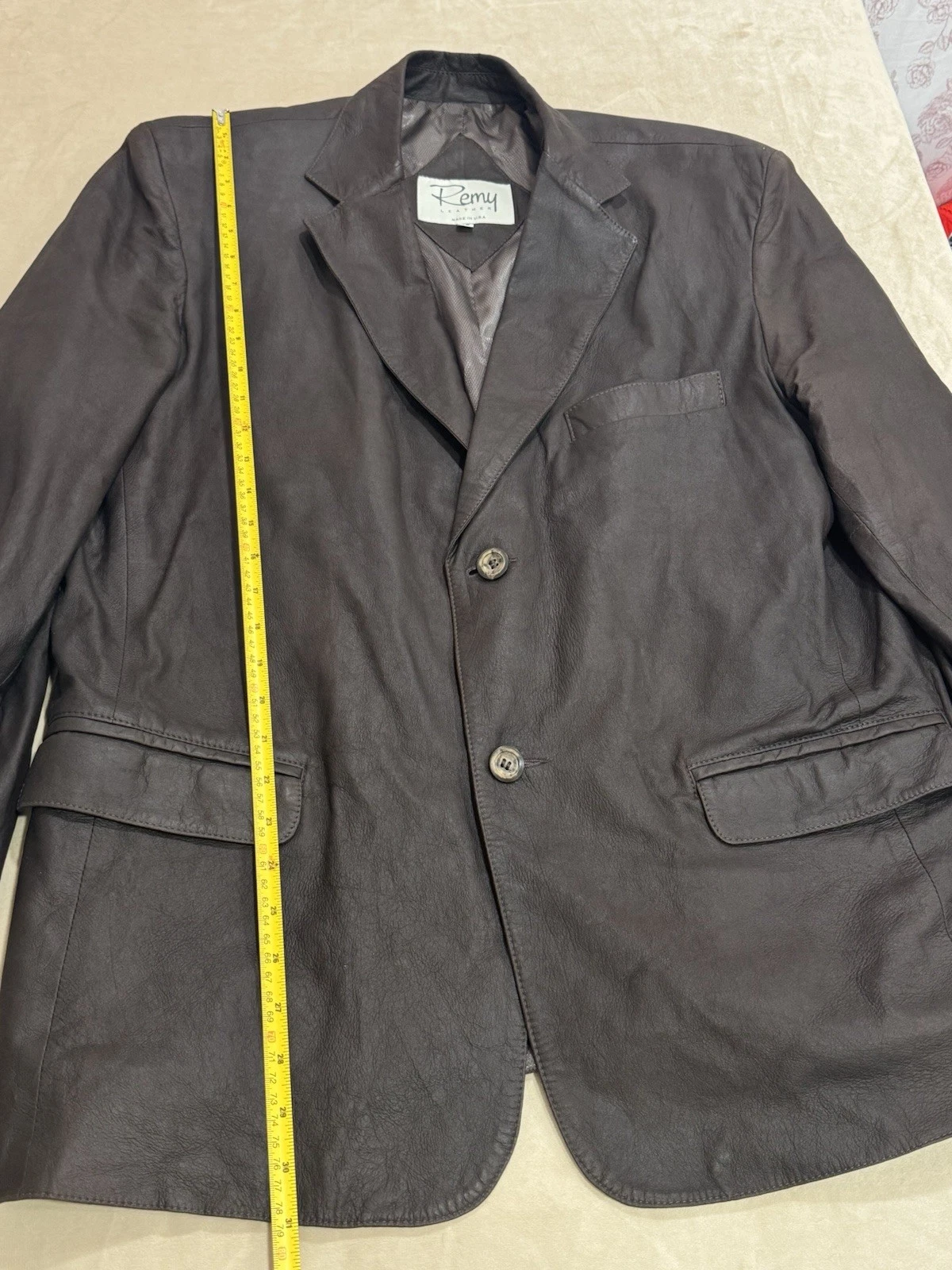 REMY 2-Button Leather Sport Coat Size: 42 MRSP: $1695 Made in USA - product detail image 8