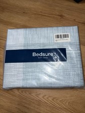 Bedsure King Size Duvet Cover Set Polyester Plaid Blues N Greens 104 x 90