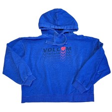 Volcom Hoodie Blue Stacked Heart Graphic Hoodie Sweatshirt Women's XL