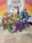 Vintage Motu He-man, Battle Cat, Skeletor, Panthor 1976 Masters Of The Universe