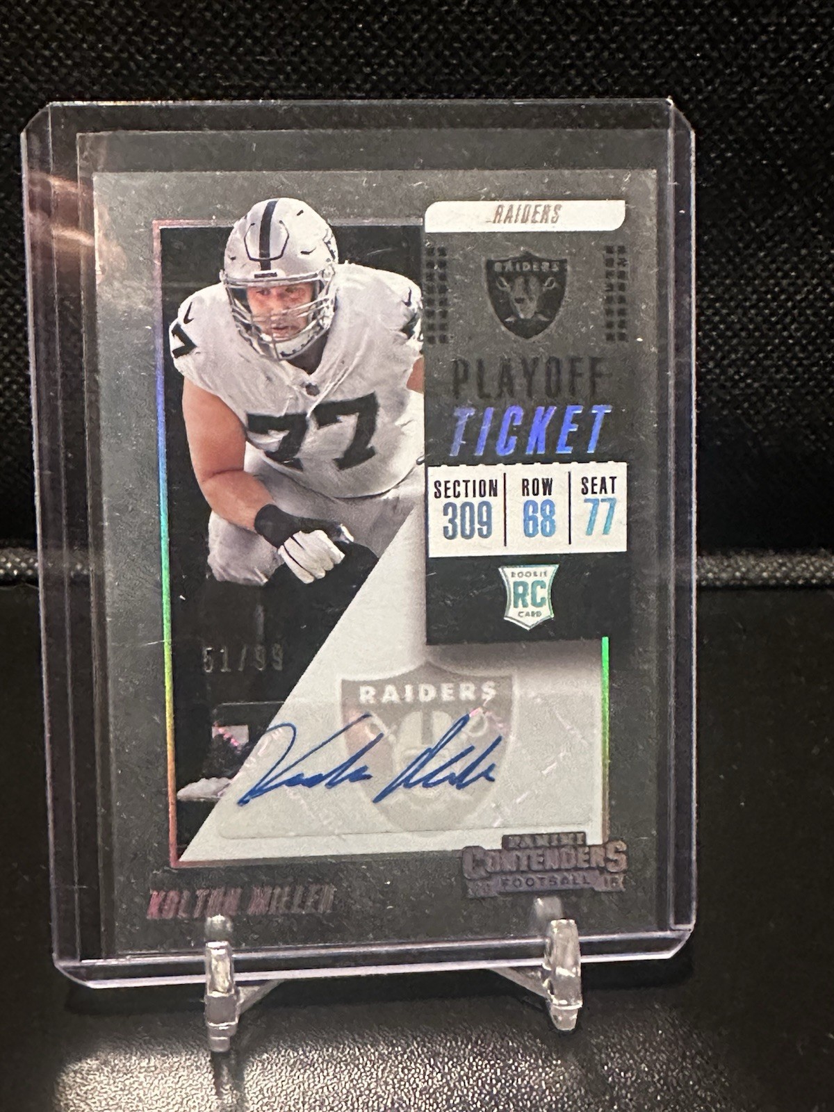 Kolton Miller Panini Contenders #237 Autograph-Playoff Ticket