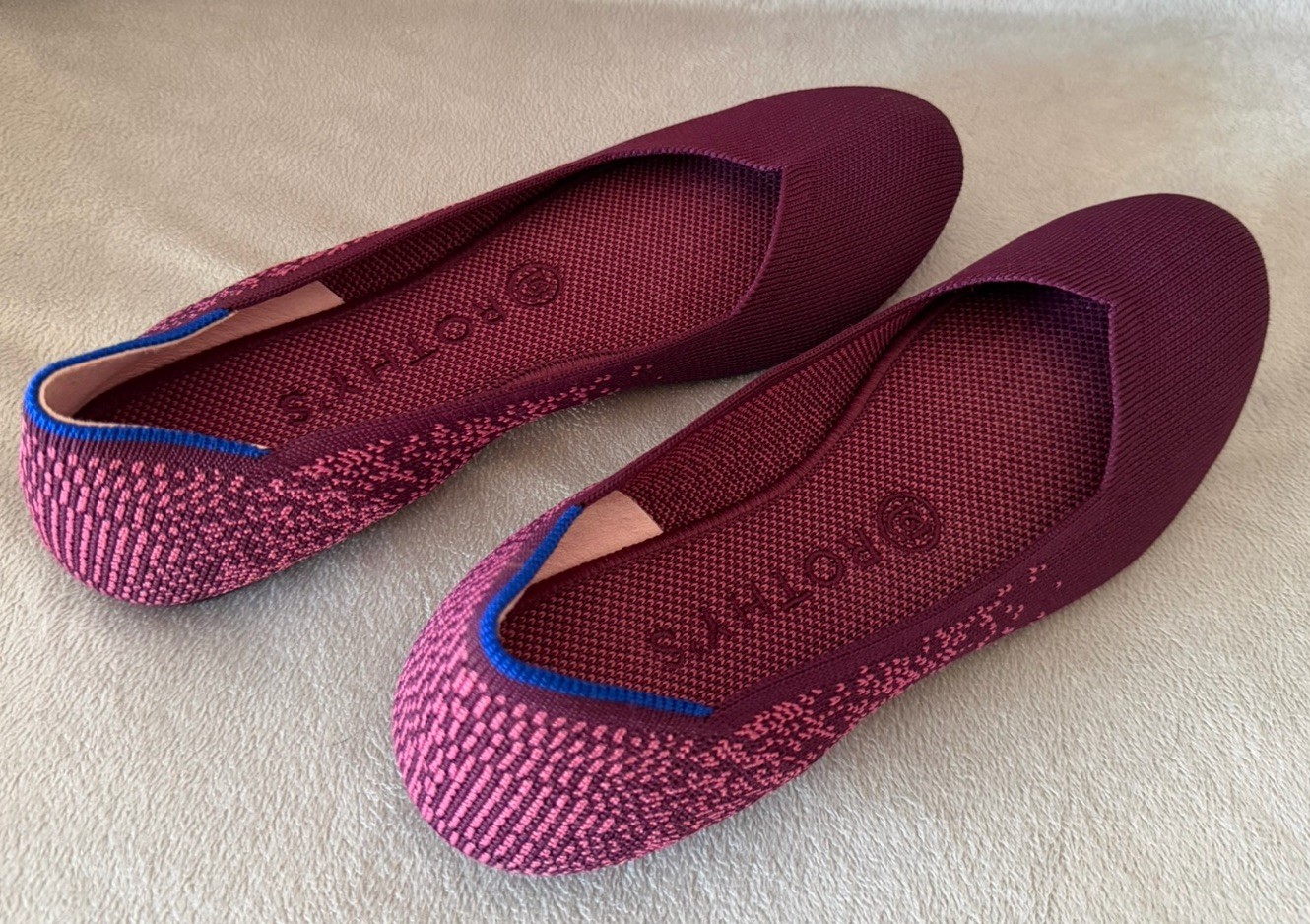 Rothy's Women's Burgundy Fig Python Round Toe Bal… - image 2