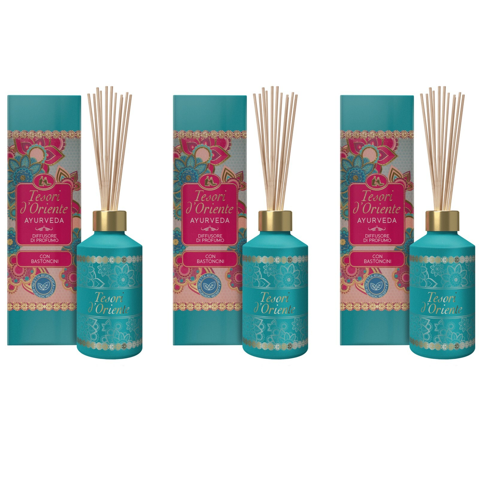 Tesori D'oriente Ambra/Viola Diffusore A Bastoncino, Ajurveda, 200 Ml - Immagine 2