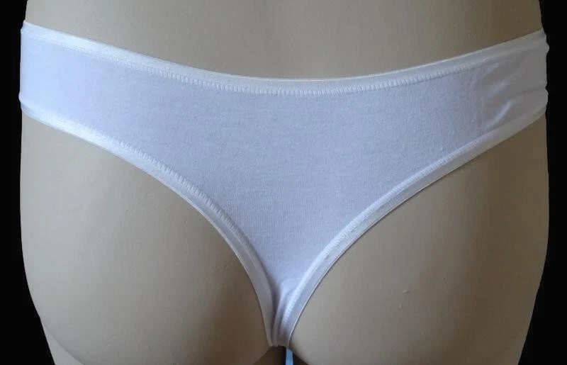 NEU große Größe 5 Stück 5er Pack schlichte weiße Damen Stretch Strings Gr. 44/46 - Bild 2 von 2