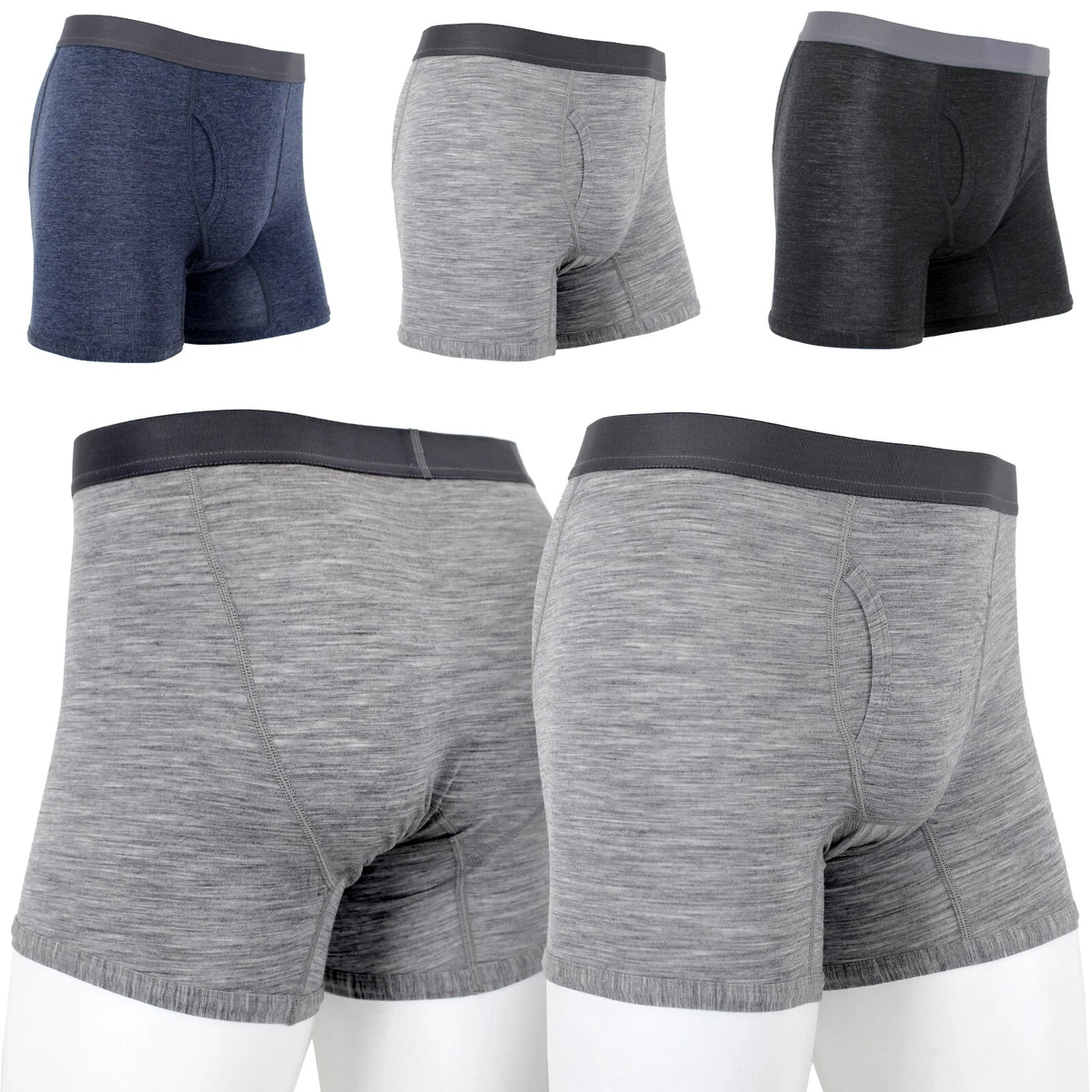 Ropa Interior Invierno Calzoncillos Térmicos Con Abertura Con-ta - Algodón Natural, Tallas S-4XL, Azul Marino Calzoncillos Largos Invierno