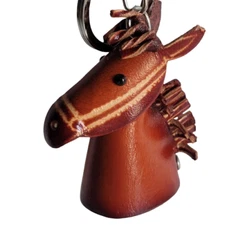 Horse Head Leather Keychain Handmade Fob Key Ring Handcrafted Charm Key Chain