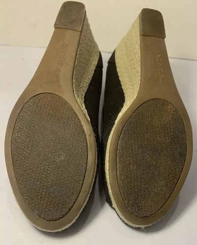 Sonoma Life + Style Black Peep Toe Wedge Espadrilles Size 7M - Picture 11 of 12