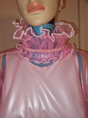 Lockable pink pvc dress sissy maid adult sized baby 2 locking points plus cuffs - Picture 11 of 13