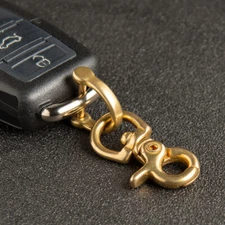 Small Brass Auto Car Key Holder Clip Detachable D Buckle Keychain