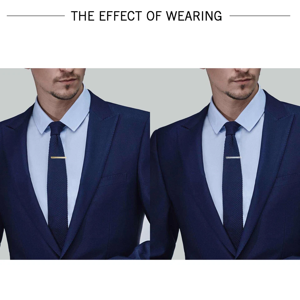 Gentleman Mens Metal Simple Necktie Tie Bar Clasp Clip Clamp Pin Party Wedding - Image 2 of 4