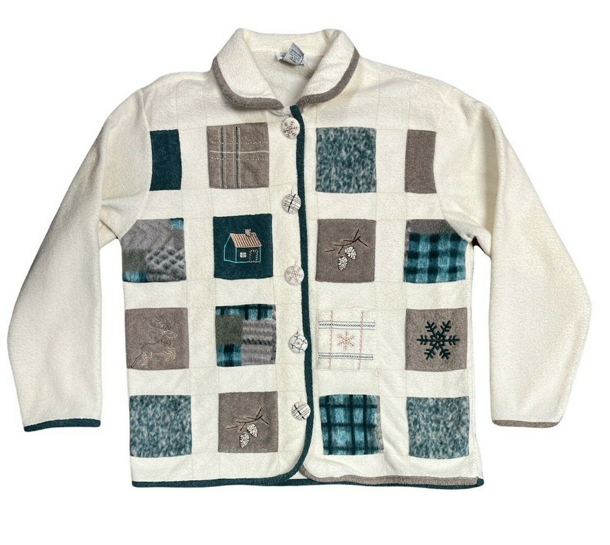 Teddi Women's Patch Work Sweater Jacket Cottage S… - image 1