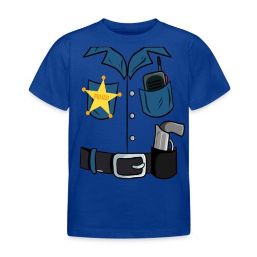 Polizei Kostüm Karneval Fasching Kinder T-Shirt - Afbeelding 1 van 4