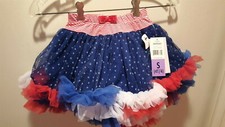 Jona Michelle Girls Mini Skirt Tutu Size 4T/4 USA Patriotic July 4th Flag CUTE 