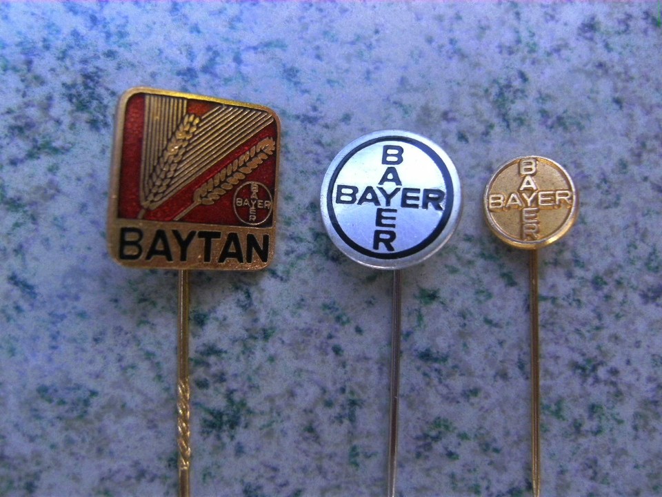 Bayer (BAYTAN) German medical company Vintage pin badges lot of 3 eBay
