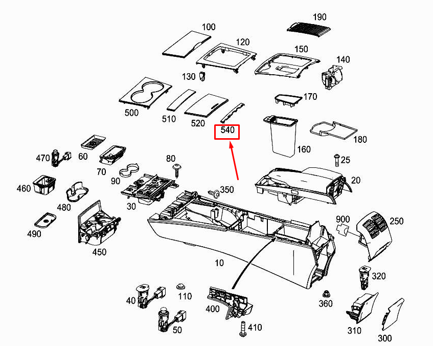 CONSOLE CENTRALE MERCEDES-BENZ E CABRIO A207 NEUVE A2076806493 ORIGINALE