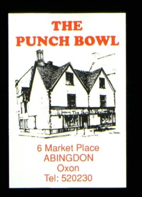 matchbox label pub The Punch Bowl 6 Market Place Abingdon Oxon MS1516