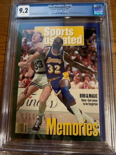 1992 Larry Bird and Magic Johnson Memories Sports Illustrated Newsstand CGC 9.2