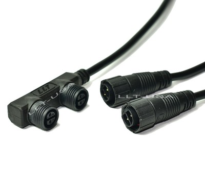 Water-Resistant Connector LLT-USA M16 IP65 2 Pin F-Type Distributor 1 in 2 out