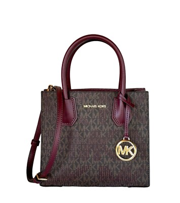 MICHAEL KORS MERCER MD SATCHEL SHOULDER CROSSBODY BAG MK GRAPHIC