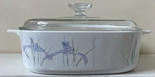 Corning SHADOW IRIS A-2-B 2 Quart Casserole with Pyrex A-9-C Lid EXCELLENT