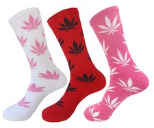 3PK Marijuana Weed Leaf TRUE TO SIZE 18 Inches Long COTTON SOCKS 10-13 set 39