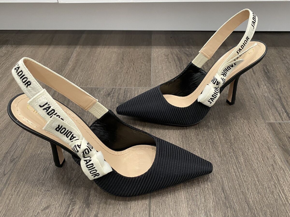 CHRISTIAN DIOR J'ADIOR FABRIC & RIBBON BLACK NOIR SHOES CHRISTIAN DIOR J'ADIOR FABRIC & RIBBON BLACK NOIR SHOES