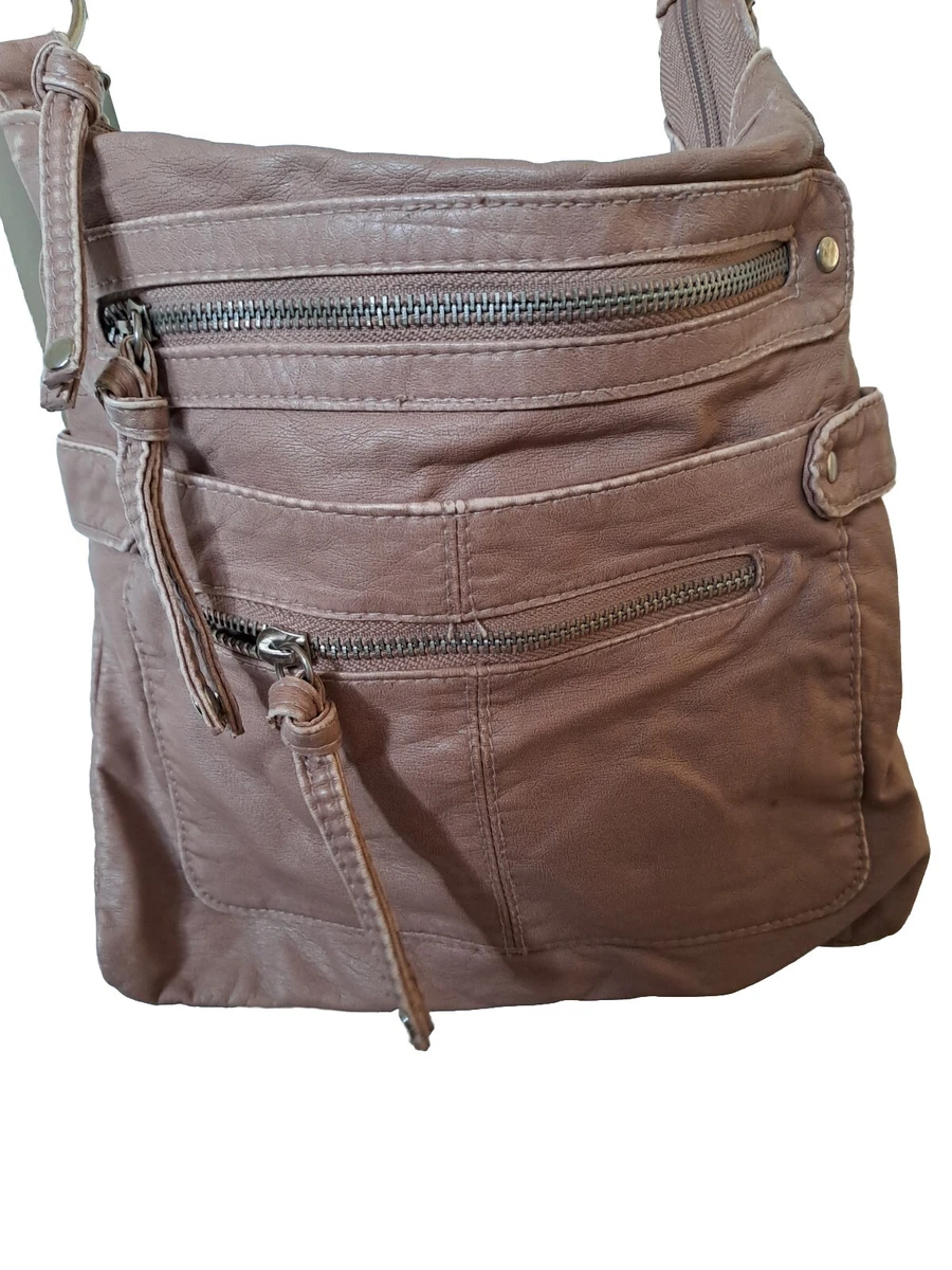 Adjustable Cross Body Atmosphere Bag Powder Pink Zip Pockets